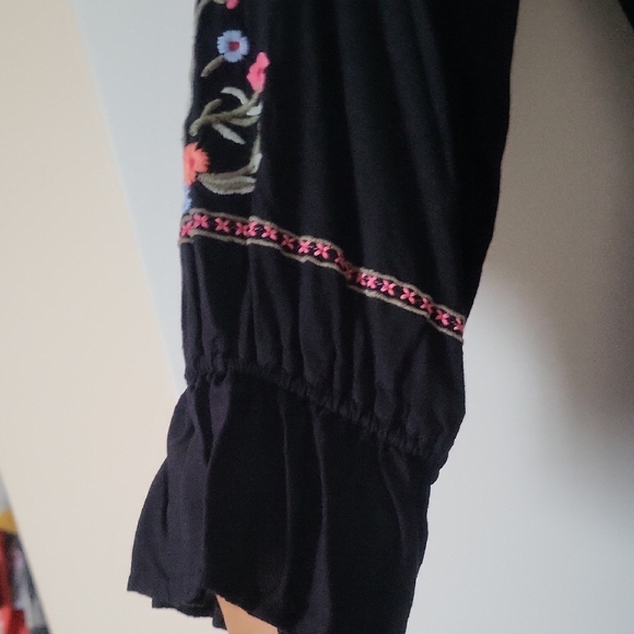 Hollister Black Dress with Floral Embroidery - Picture 9 of 11